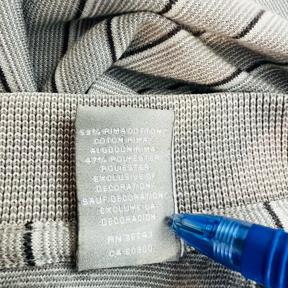 IZOD Men's Gray Striped Golf Polo Shirt - Picture 6 of 6